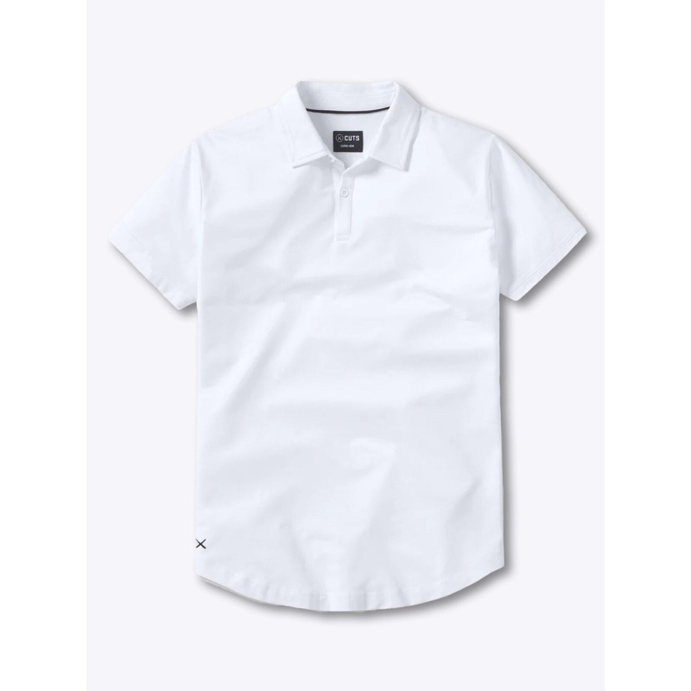 NWT Cuts Clothing Men's AO Polo Shirt Short Sleeve Size XL White Retail $72 Work